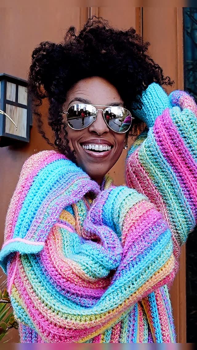 🍭BTS - Creating my CANDYGIRL CARDIGAN!🍭 My 1st crochet fashion project!!🤸🏽‍♀️ #crochetnewbie #designedbyme #memade

🍭🍭 My sincere thanks to each and every single person who has shown me so much love and appreciation on my previous post with the photos of this cardigan. IT MADE ME CRY!!🥹

🍭🍭🍭I don't take for granted the time you took to comment, send messages, and the DMs with encouragement and crochet recommendations and resources that I can use on this new creative journey!💋🫂💋
.
.

‼️Brainstorming the 2nd crochet fashion challenge for myself🤗
.
.
.
.
ps❗️It's never too late to try/learn something new!! I started teaching myself to crochet 2.5 months ago😘
.
.
.
.
.
.
.

#shayzon #thefashionmixologist #designedbyme #crochetnewbie #crochetersofınstagram #foryou #memadeeveryday #crochet #havefunwithfashion #fiberartist #crochetcardigan #maxicardigan #rainbowyarn #theofficeofangelascott #colorfulcrochet #loopsandthreads #crochetcouture #chunkysweater #sweaterweather #yarnfriendsrock